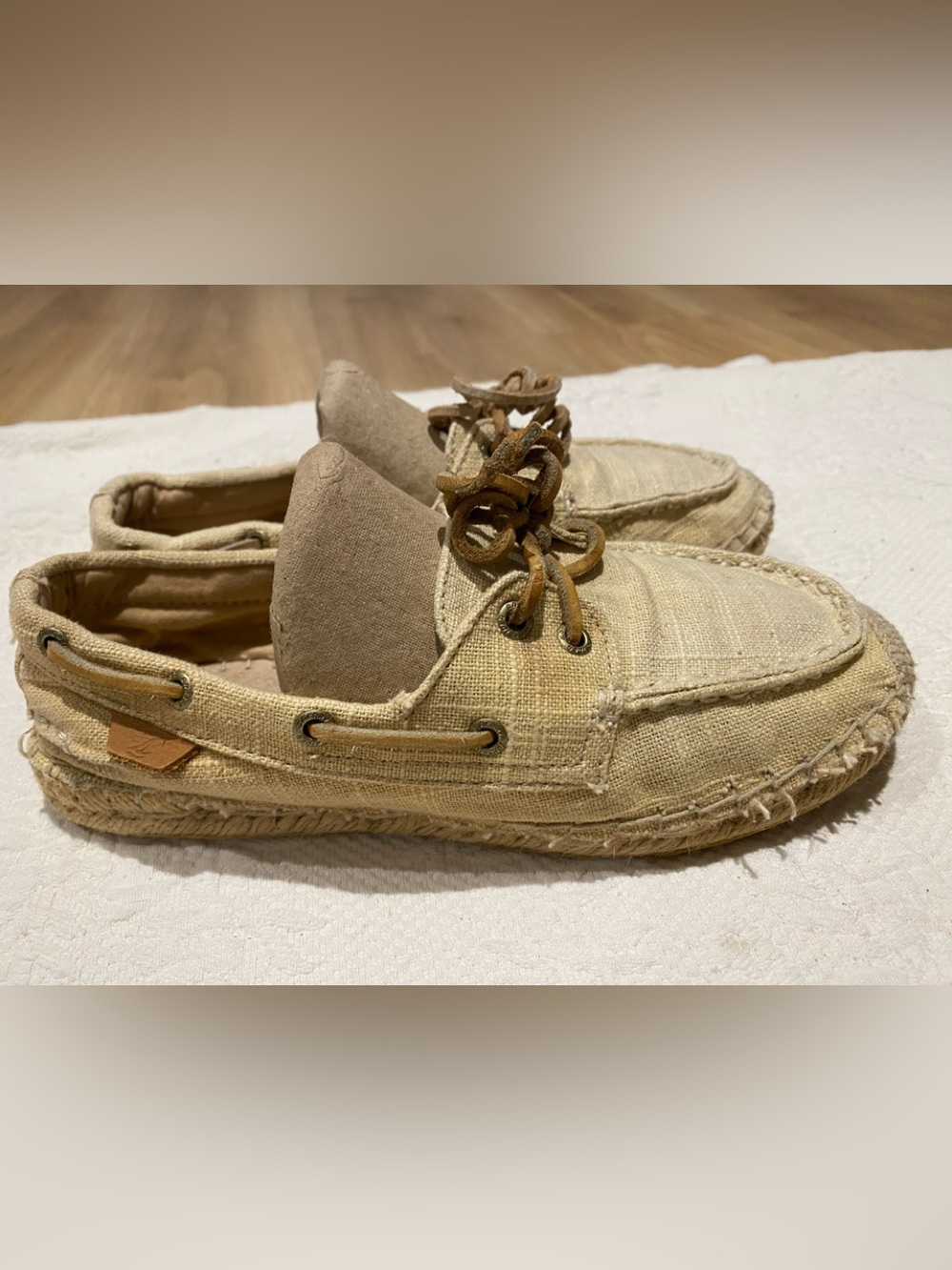 Women’s Sherry TopSider Beige Linen Espadrilles Sz7